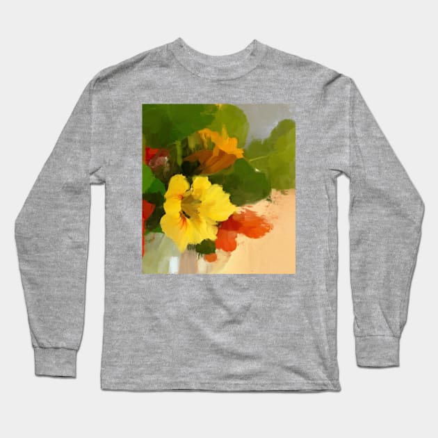 Nasturtium Long Sleeve T-Shirt by Flowers and Stuff